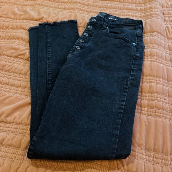 Jack BB Dakota Black High-Rise Button-Fly Jeans Raw Hem Women's Size 28 - Picture 4 of 8